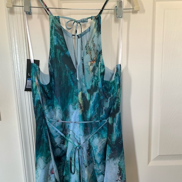 NWT Mossimo Target Blue Wave Large Dress Halter Straps Keyhole Neckline 2014 - Picture 9 of 9